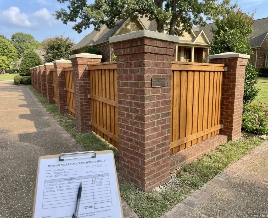 brick column fence cost