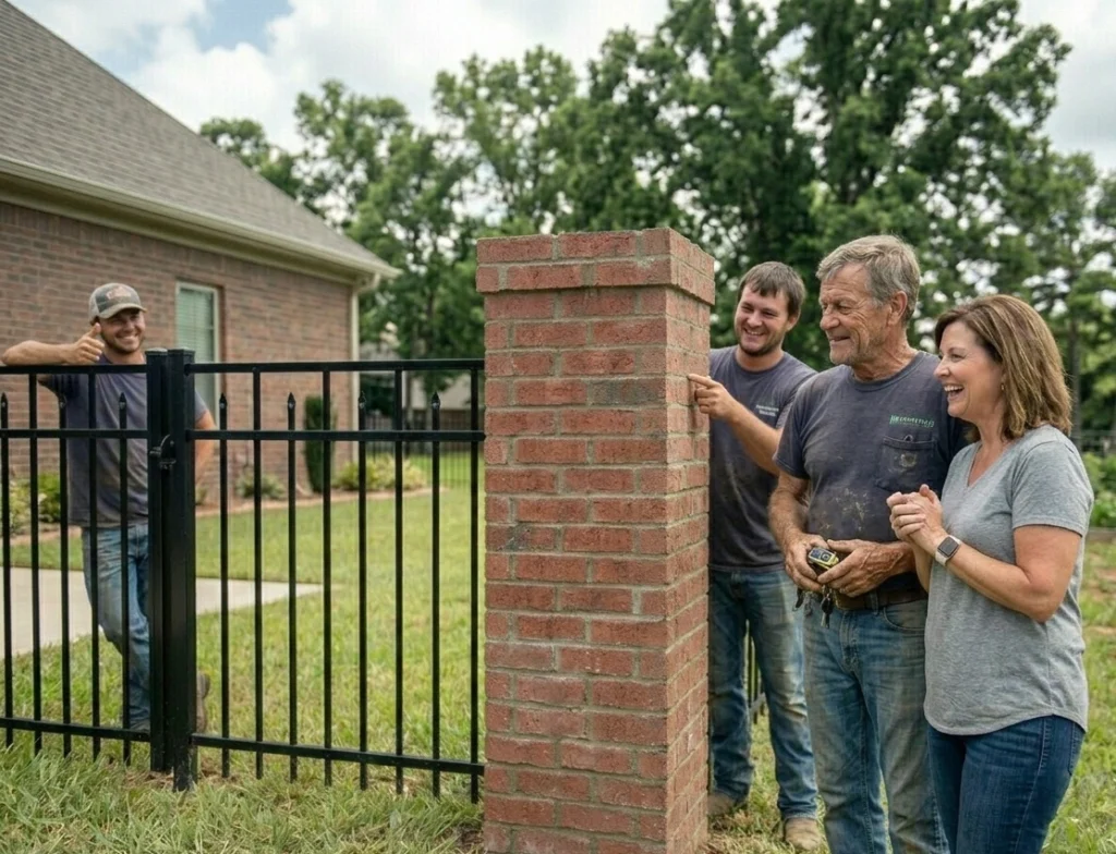 brick column fence contractor